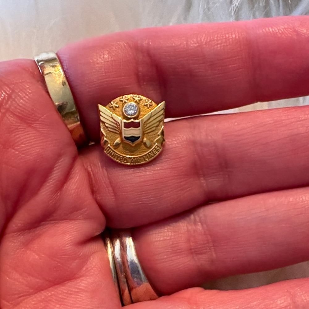10 kt United Airlines Service lapel pin